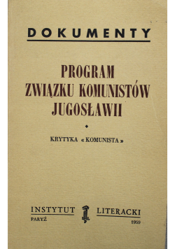 Program Związku Komunistów Jugosławii Dokumenty
