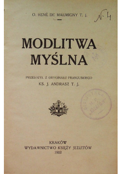 Modlitwa Myślenia 1922 r.