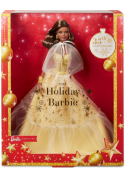 Barbie Signature Lalka świąteczna brązowe włosy