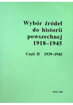 Wybór źródeł do historii powszechnej 1918 1945 część II
