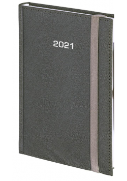 Kalendarz 2021 A5 Tygodniowy Cross z gumką Srebrny
