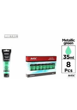 Farba akrylowa 35ml zielona metaliczna (8szt)