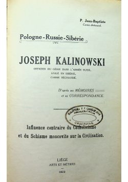 Joseph Kalinowski 1923 r