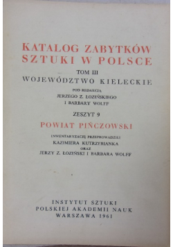 Katalog zabytków sztuki w polsce Tom III Zeszyt 9