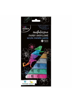 Farby akrylowe metaliczne 12x12ml KIDEA
