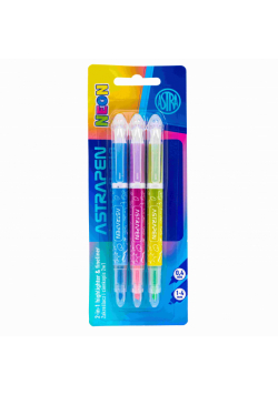 Zakreślacz i cienkopis 2w1 Astrapen neon 3 kolory