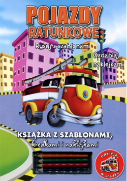 Pojazdy ratunkowe Rysuj z szablonami ozdabiaj naklejkami