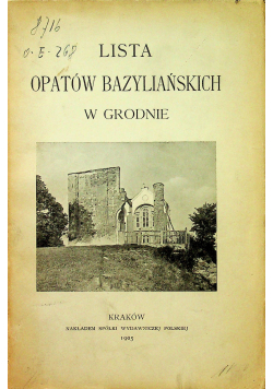 Lista opatów bazyliańskich w Grodnie 1905 r.