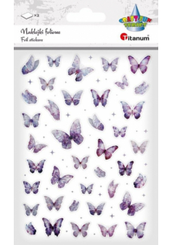 Naklejki foliowe Motyle fioletowe i holograficzne