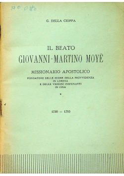 El Beato Giovanni Martino Moye 1730 - 1793