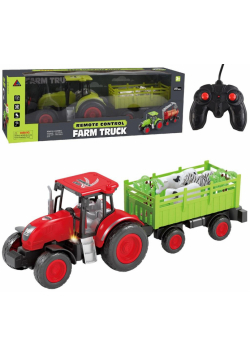 Traktor z przyczepą na radio
