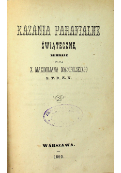 Kazania parafialne kościelne 1860 r