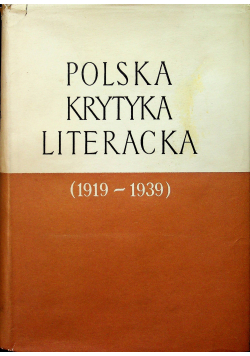 Polska krytyka literacka 1919 1939
