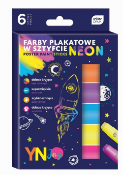 Farby plakatowe w sztyfcie Neon 6 kolorów