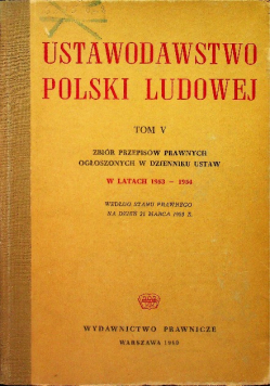 Ustawodawstwo Polski Ludowej Tom V