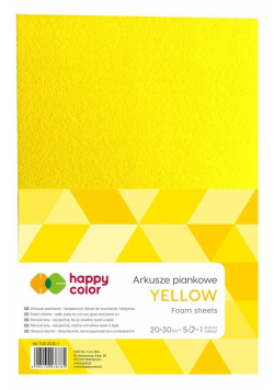 Arkusze piankowe A4 5szt żółte HAPPY COLOR