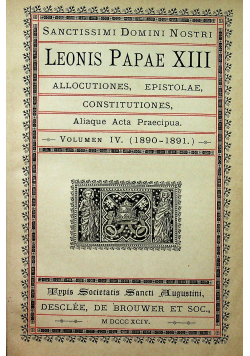 Sanctissimi domini nostri Leonis Papae XIII 1894 r