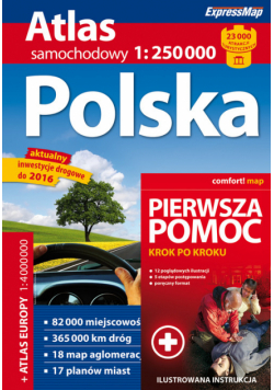 Polska. Atlas samochodowy 1:250 000 + pierwsza pomoc
