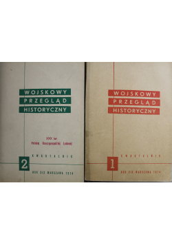 Wojskowy przegląd historyczny kwartalnik nr 1 i 2