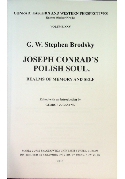 Joseph Conrad's Polish Soul: Realms of Memory and Self