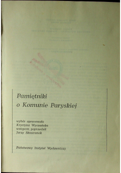 Pamiętniki o Komunie Paryskiej