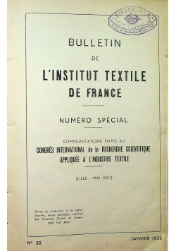 Bulletin de L Institut Textile de France