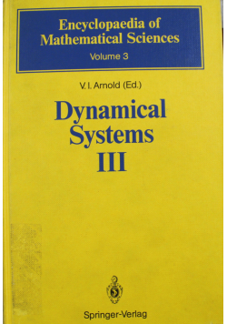 Dynamical Systems III