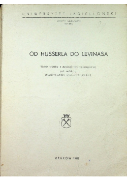 Od Husserla do Levinasa