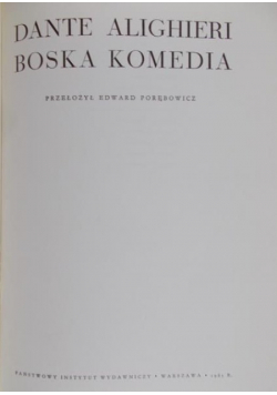 Dante Alighieri Boska komedia