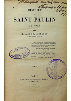 Hisdtoire de Saint Paulin 1877 r