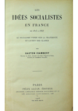 Les Idees socialistes en France 1905 r