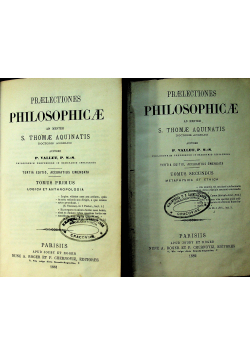 Praelectiones Philosophicae 2 tomy Okolo 1881 r.