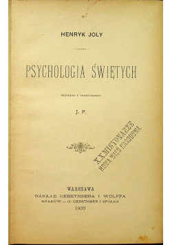 Psychologia świętych 1899 r