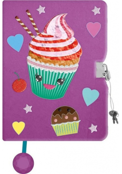 Pamiętnik z kłódką pluszak z cekinową aplikacją A5, 96 kartek Muffin