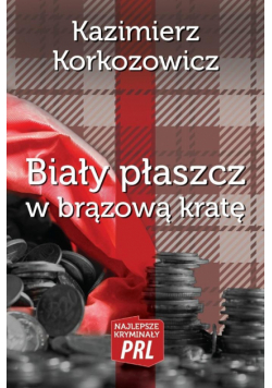 Biały płaszcz w brązową kratę