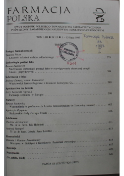 Farmacja Polska tom LIII nr 13-24  1997