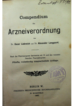 Compedium der Arzneiverordnung 1902 r