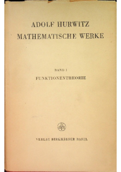 Mathematische Werke Band Funktionentheorie 1932 r.
