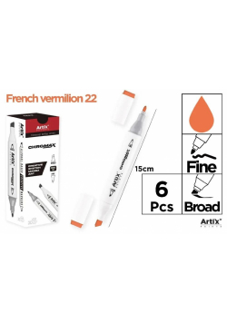 Marker Chromax z 2 końcówk. vermilion 22 (6szt)
