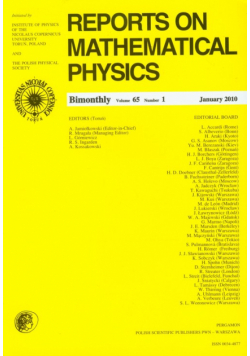 Reports on Mathematical Physics 65/1 2010 Perg