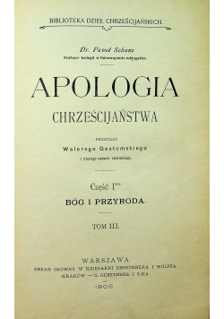 Apologia chrześcijaństwa Tom III Część 3 1905 r.