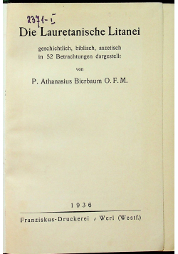 Die Lauretanische Litanei 1936 r