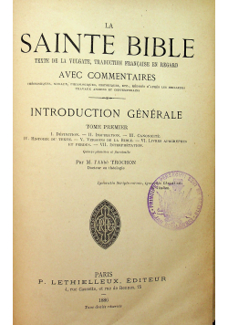 La Sainte bible tom I 1886r