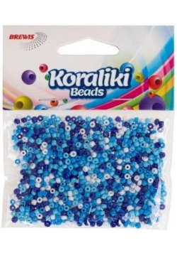 Koraliki akrylowe do nawlekania białe niebieskie