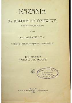 Kazania przygodne Tom IV 1906r