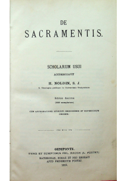 Summa Theologiae Moralis III De Sacramentis 1912 r