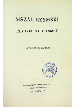 Mszał Rzymski dla Diecezji Polskich
