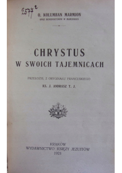 Chrystus w swoich tajemnicach, 1923r.