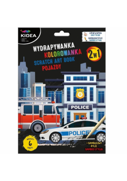 Wydrapywanka z kolorowanką 2w1 Pojazdy KIDEA