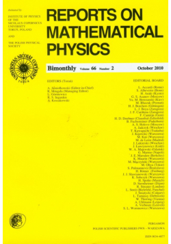 Reports on Mathematical Physics 66/2 Pergamon